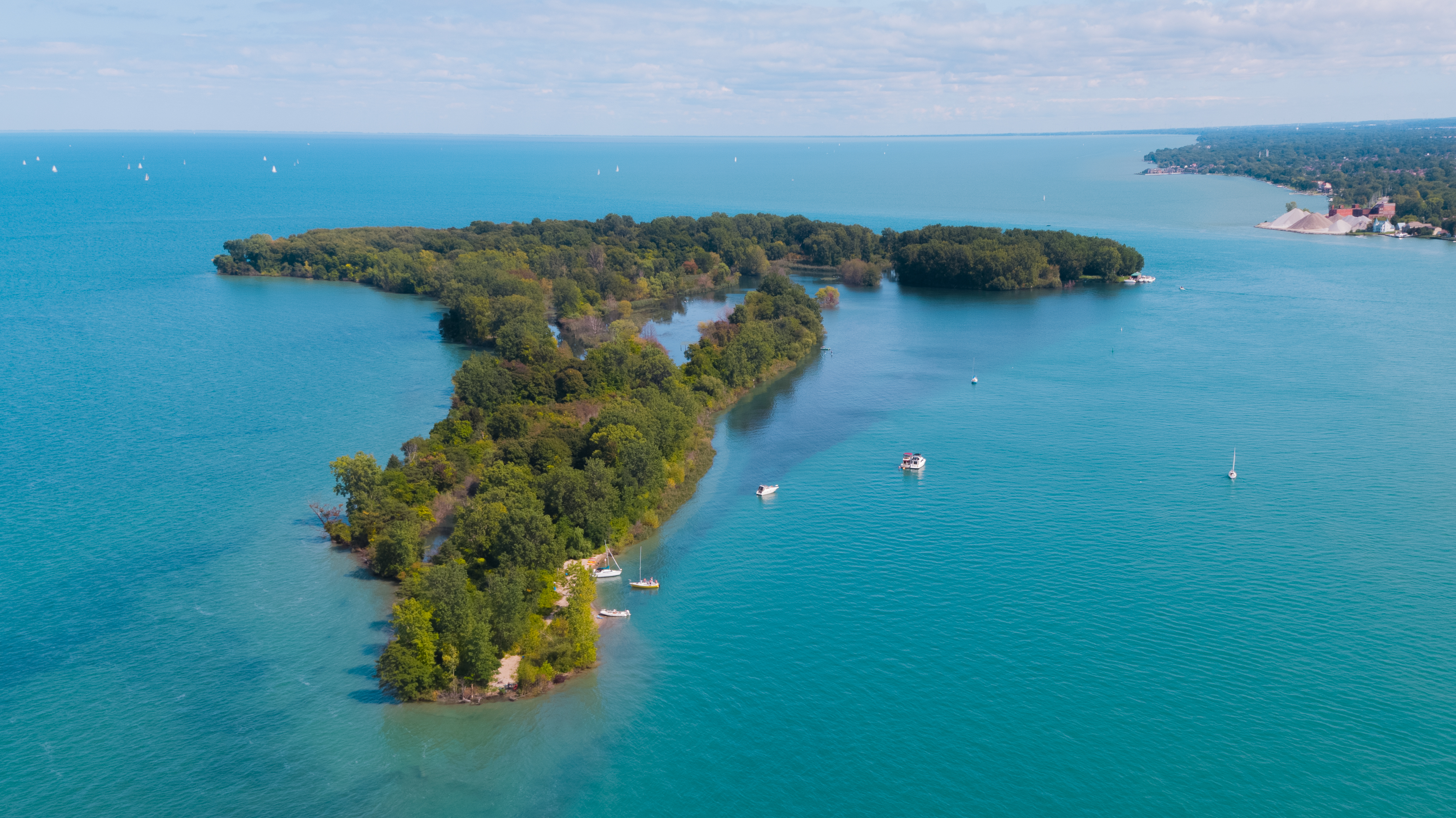 Peche Island is located near the mouth of the Detroit River. The largest restoration project to date on the Canadian side of the Detroit River is currently underway. Photo: Essex Region Conservation Authority