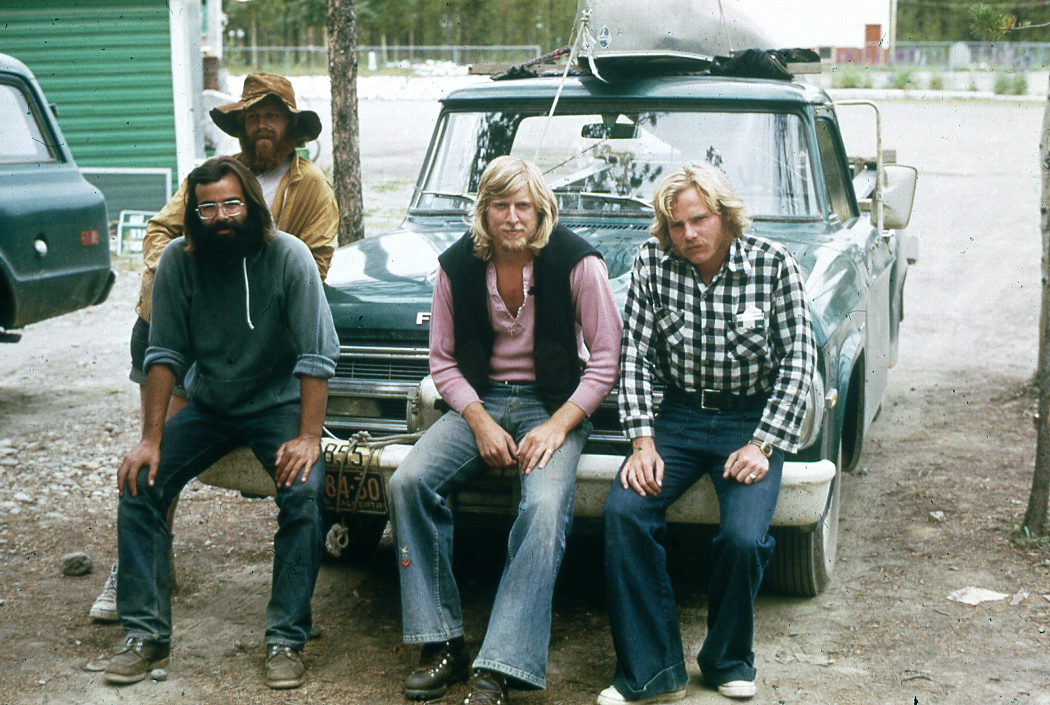 The Wild Rivers Survey team, Steve, Harry, Roger, and Dave, who paddled the Liard River in 1973. 