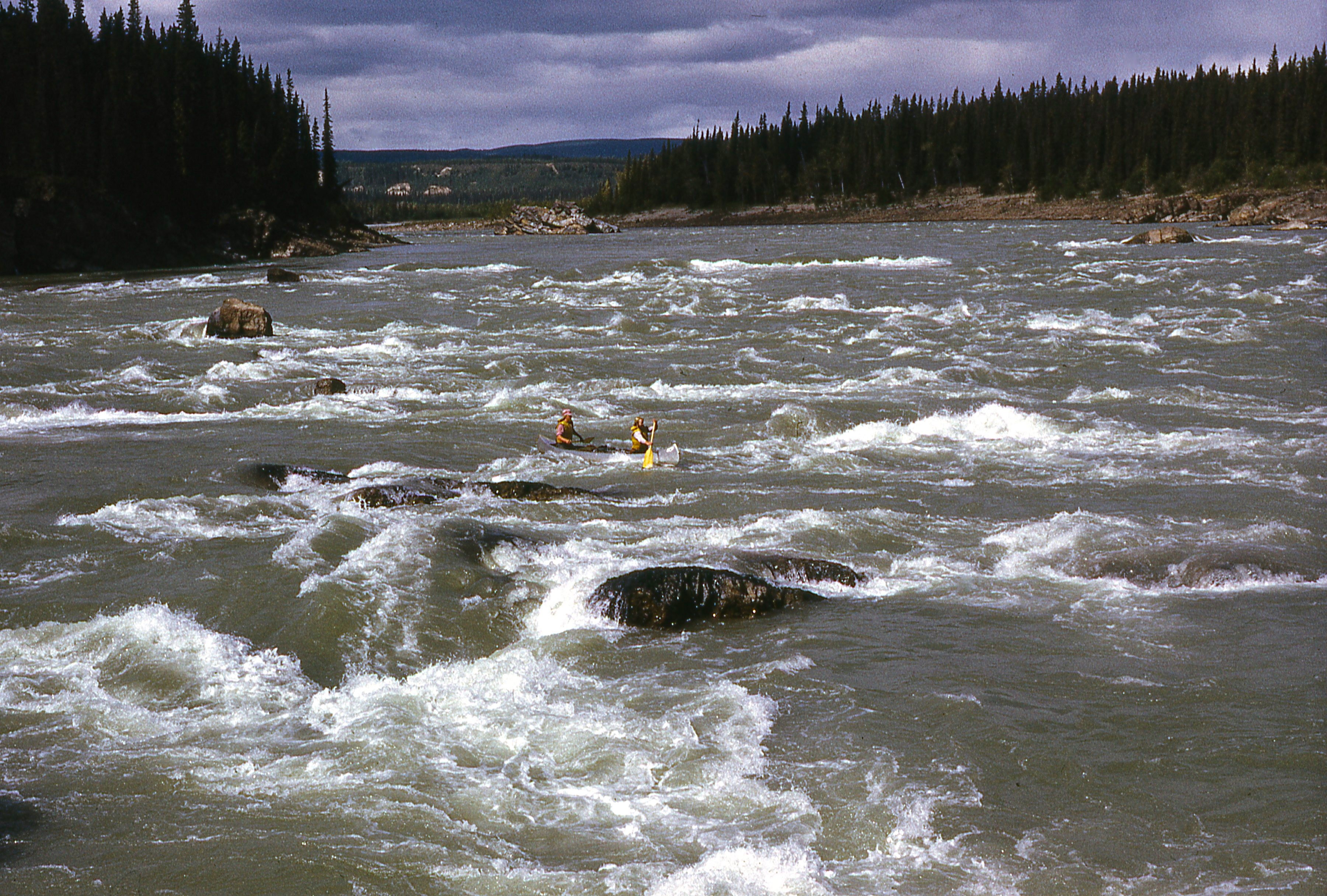 Paddling the rapids of the Liard River. Photo: Roger Beardmore 